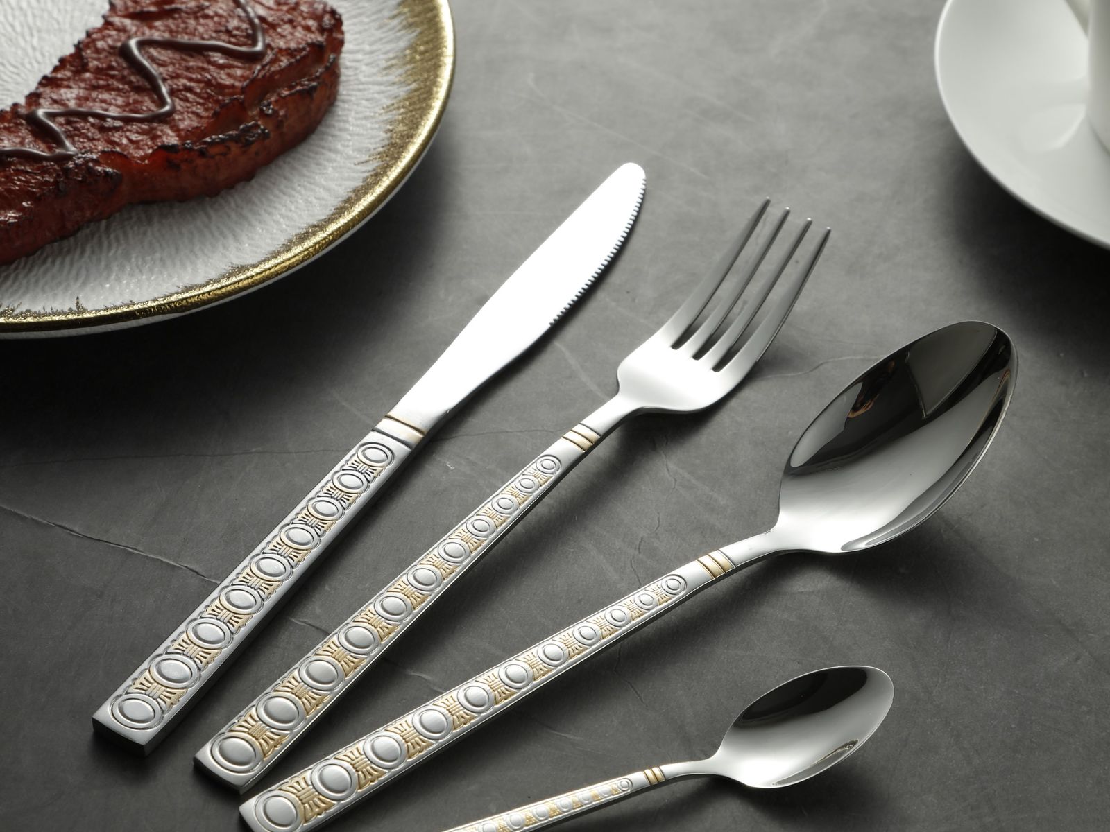 Minimalist Two-Tone Stainless Steel Flatware Set