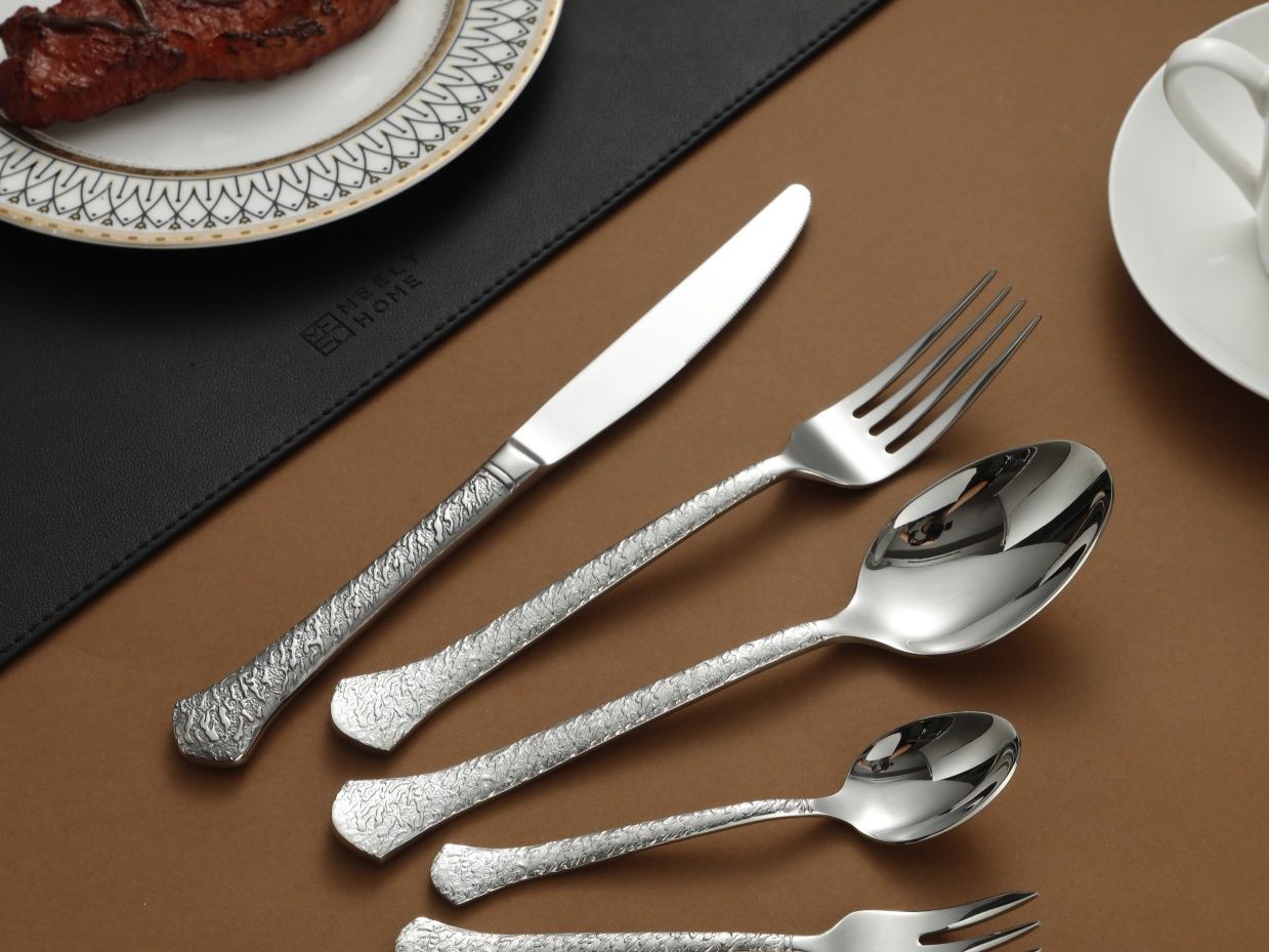 Vintage All-Silver Embossed Silverware Cutlery Set