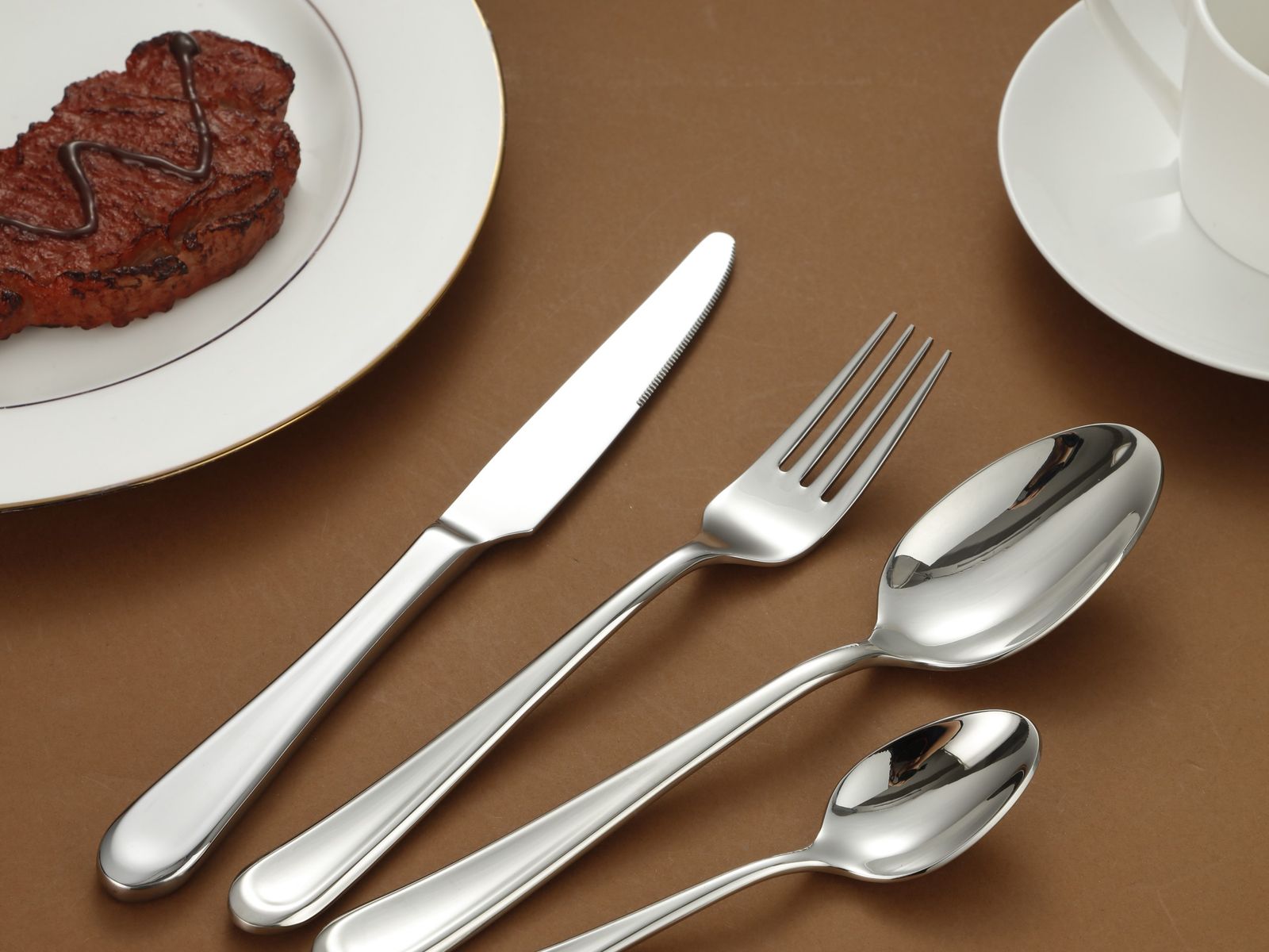 Double Line Edge Stainless Steel Flatware Set