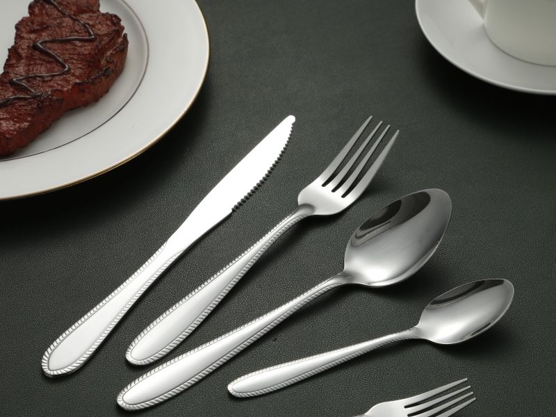 Vintage Rope Trim Silverware Cutlery Set