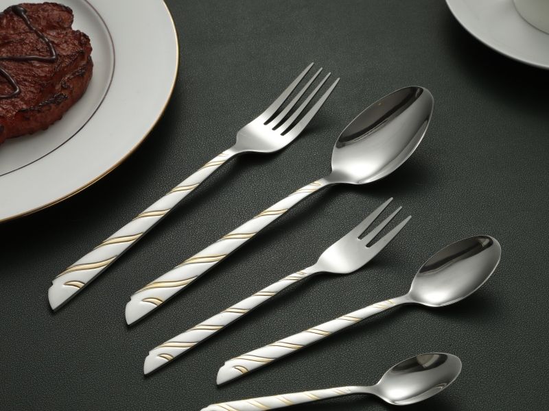 Slim Gold Lined Stainless Steel Flatware Set