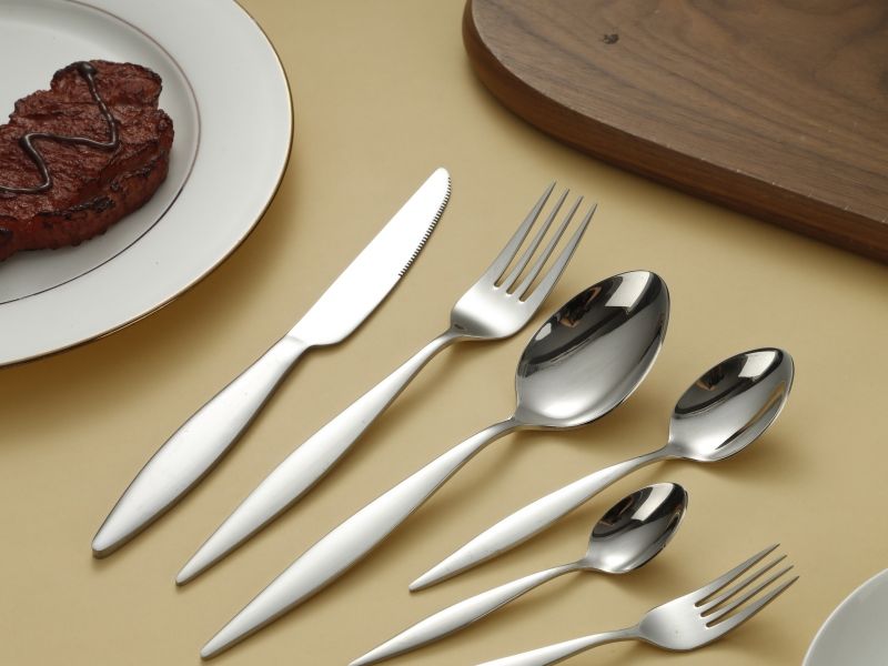 Sleek Tapered Minimalist Stainless Steel Flatware Set