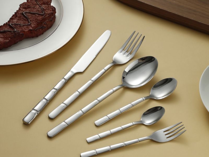 Bamboo Joint Pattern Stainless Steel Flatware Set