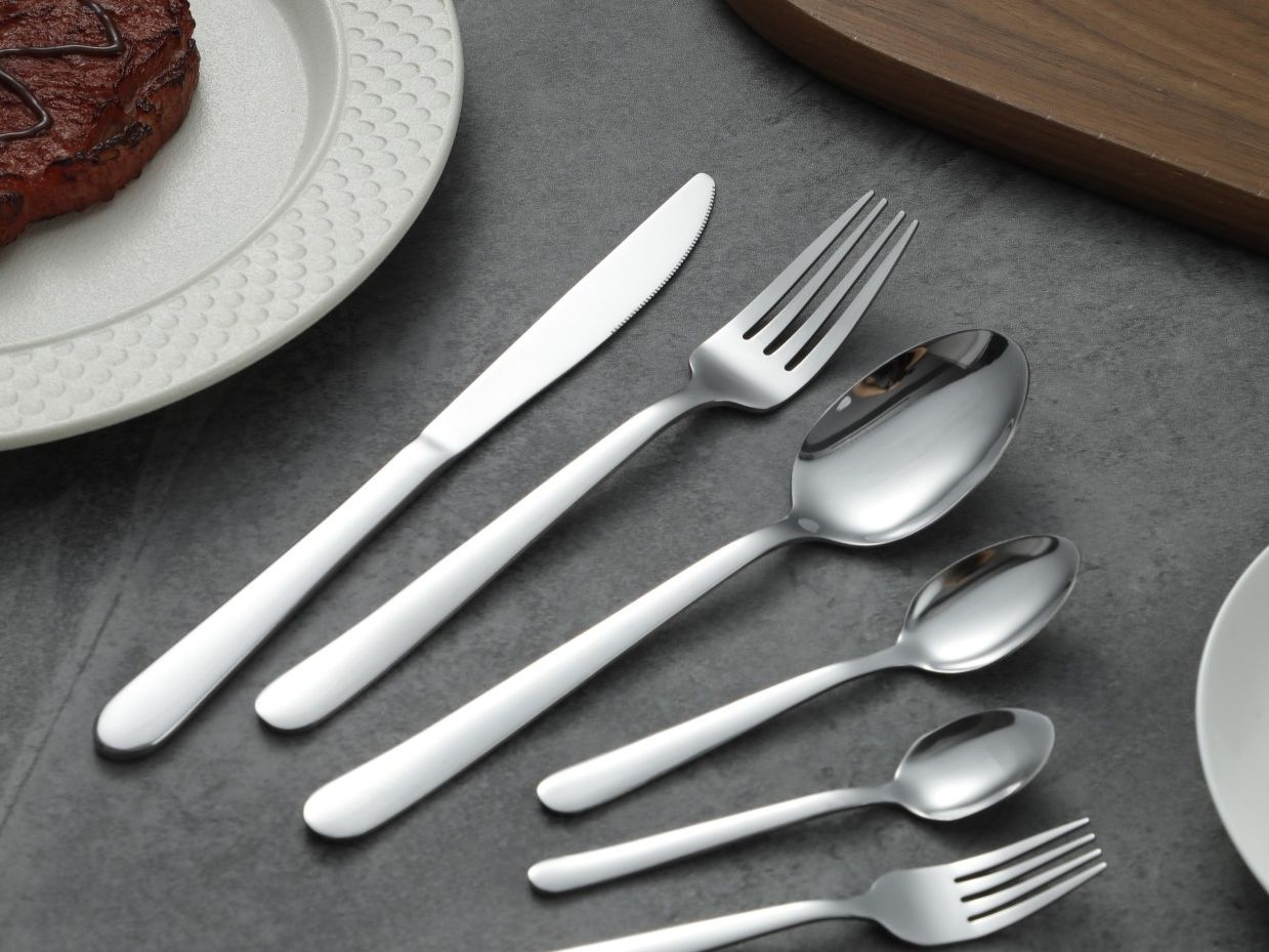 Round Smooth Handle Stainless Steel Flatware Set