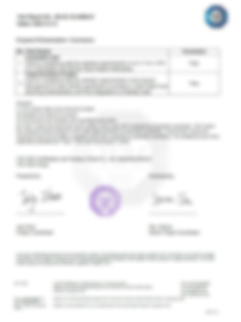 Certification document